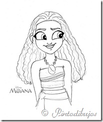 Moana dibujo para colorear