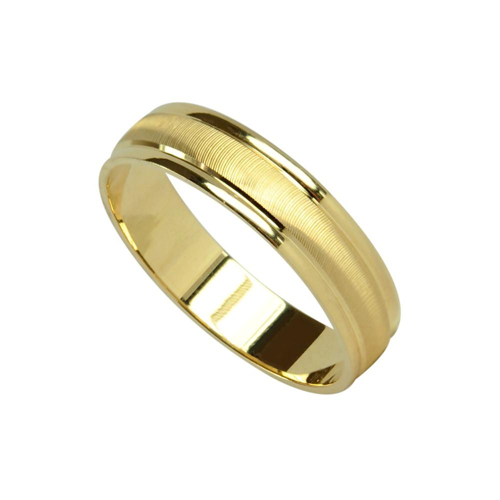 Home  ; Yellow gold Bergamo wedding ring