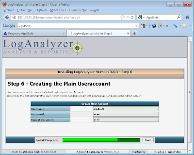 Instalar LogAnalyzer para consulta vía web de los log de Rsyslog