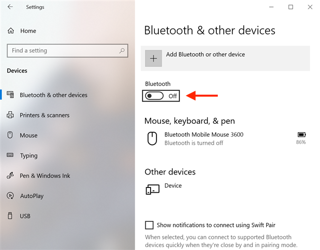 Pressione a barra de espaço para ativar o Bluetooth assim que o alcançar