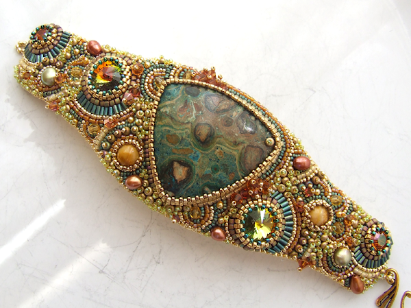 Bead Embroidered Bracelet by Red Tulip Design