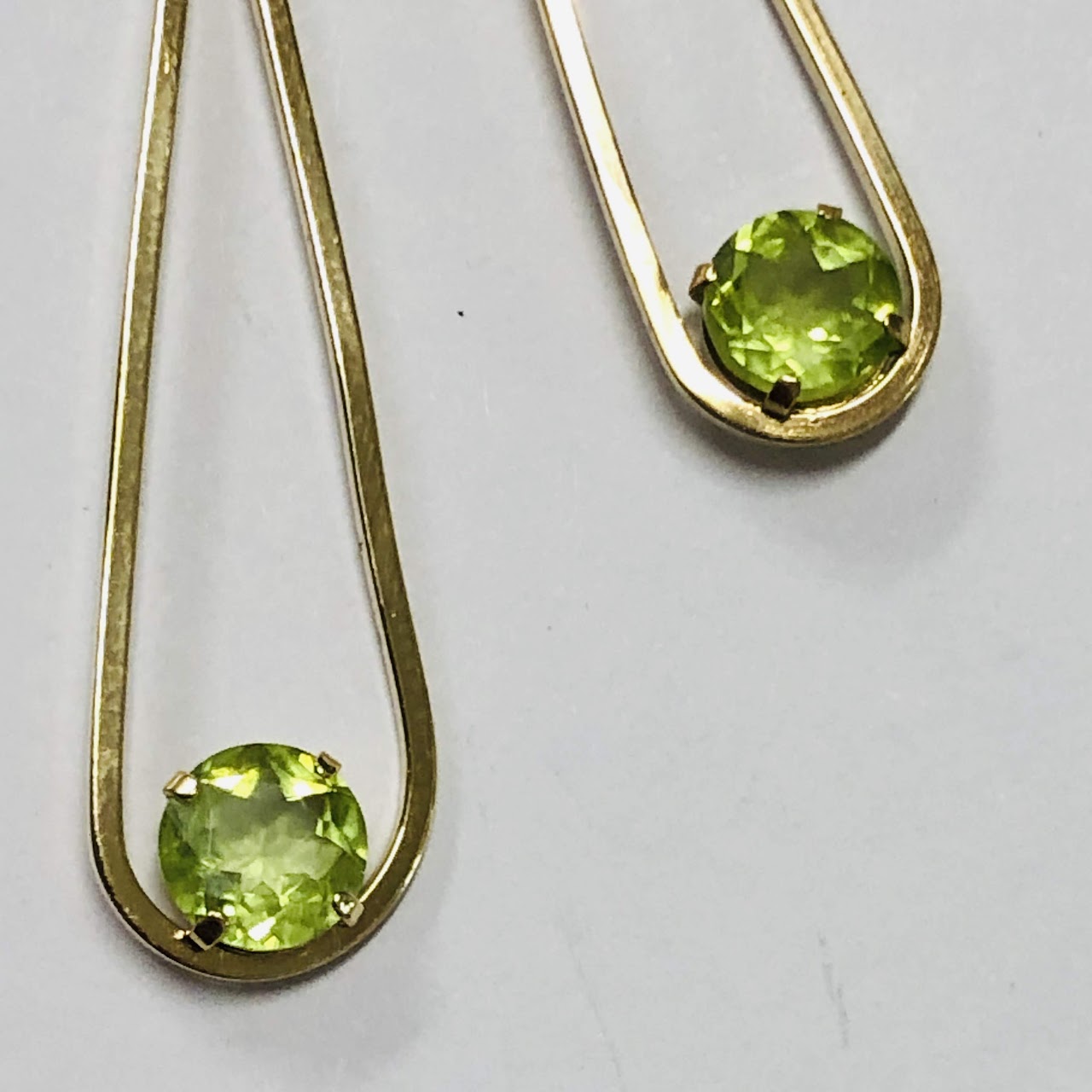 14K Gold and Stone Pendant Earrings