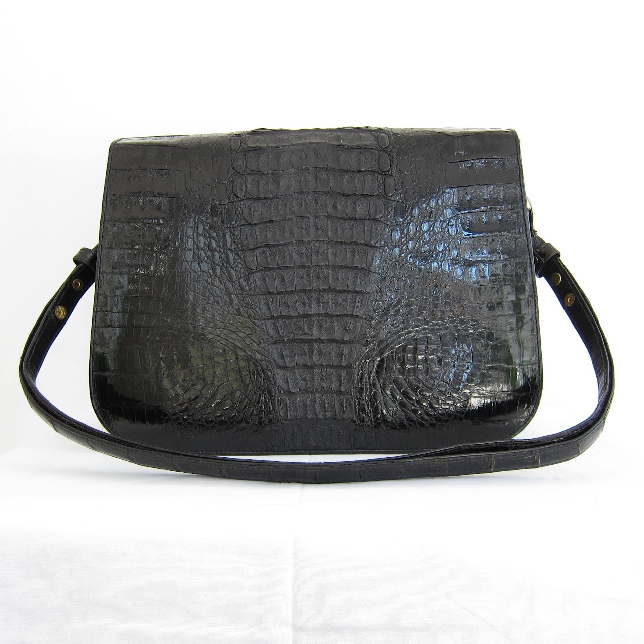 Vintage Crocodile Hard-Shell Shoulder Bag