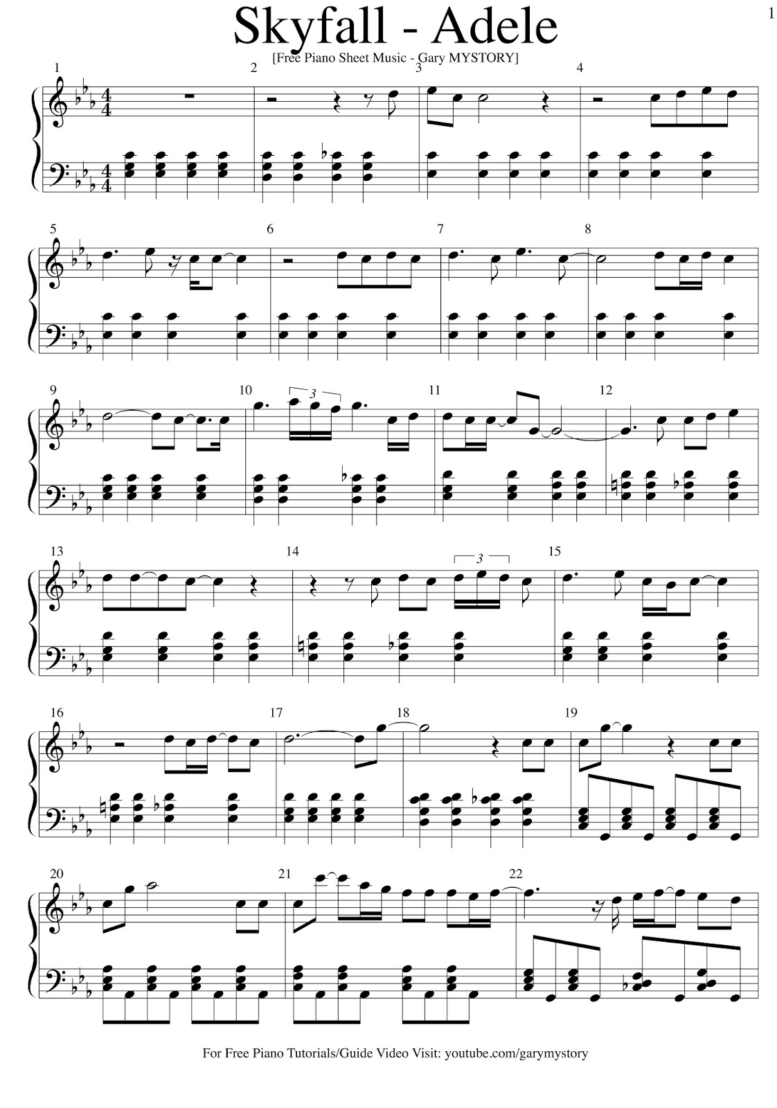 Skyfall Adele Easy Piano Tutorial Video Official Keyboard Lesson