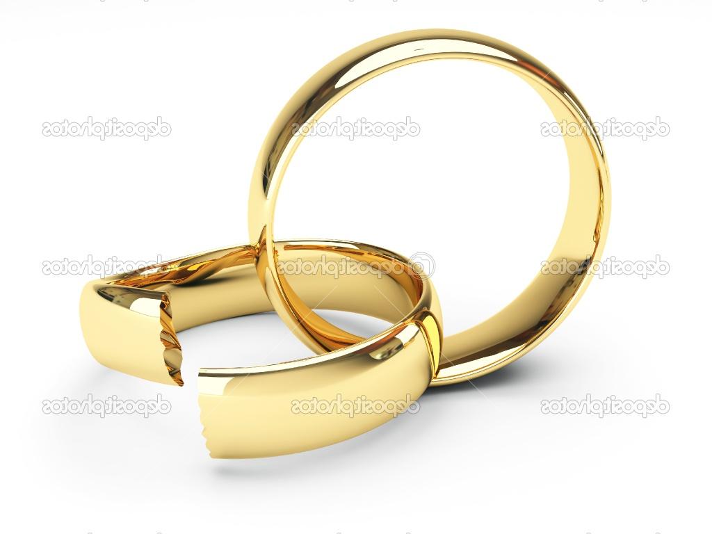 Isolated broken gold wedding