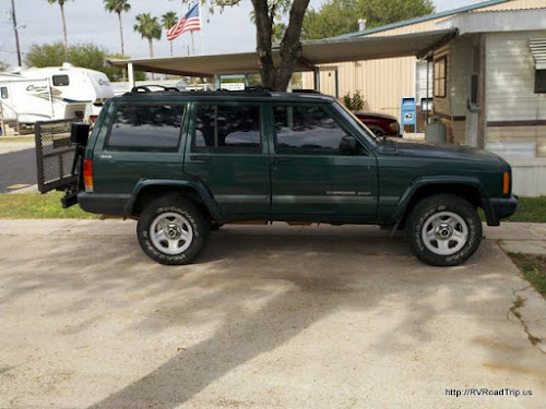 Jeep is now lifted in the rear.