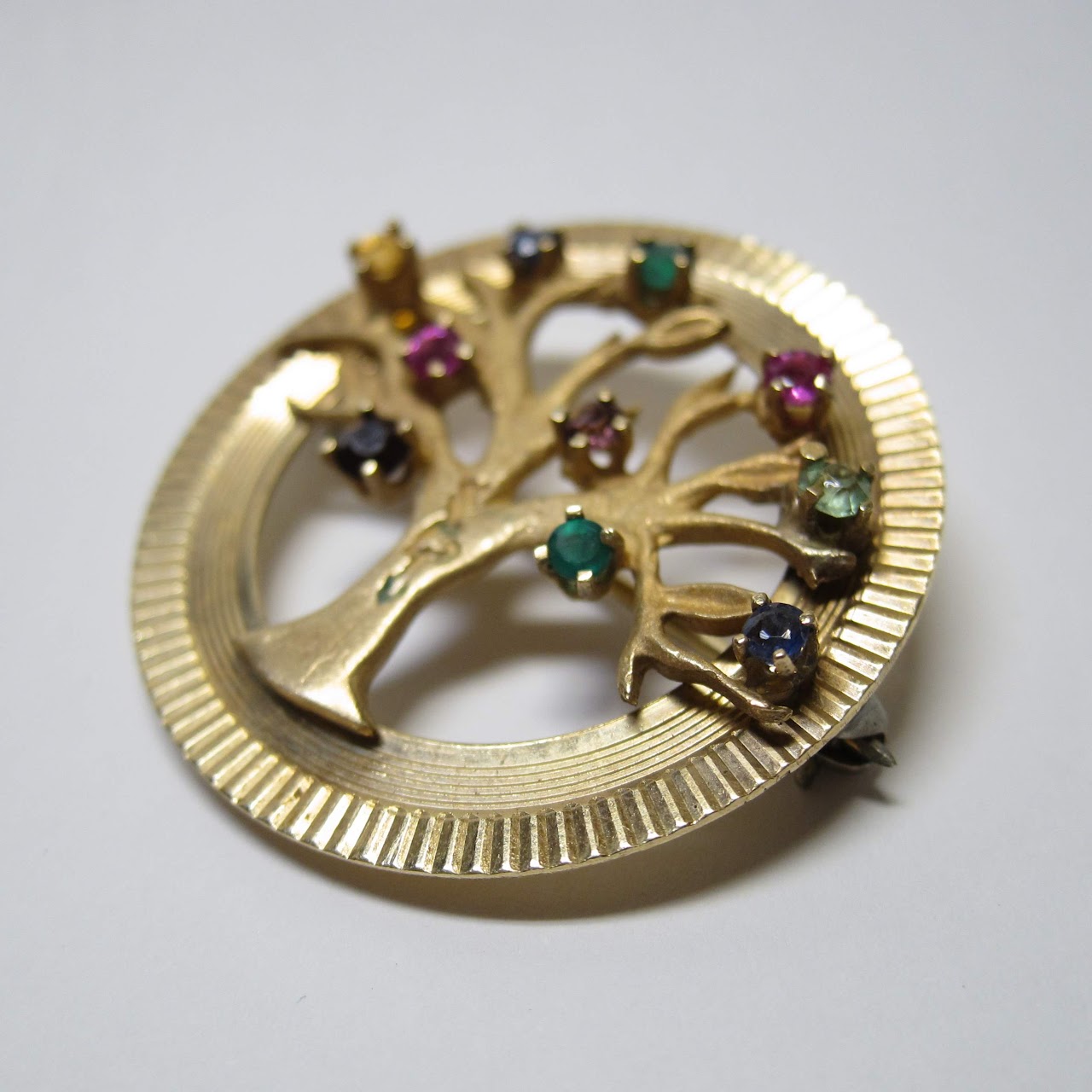 14K Gold Tree of Life Brooch