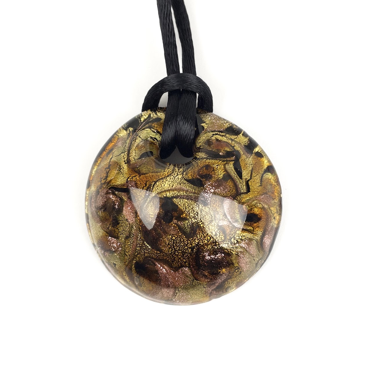 Murano Glass Pendant & 14K Gold Necklace