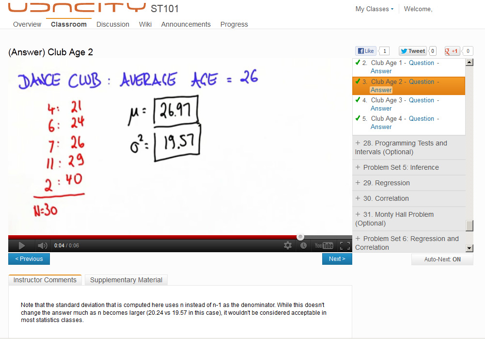 Madmath Udacity Statistics 101
