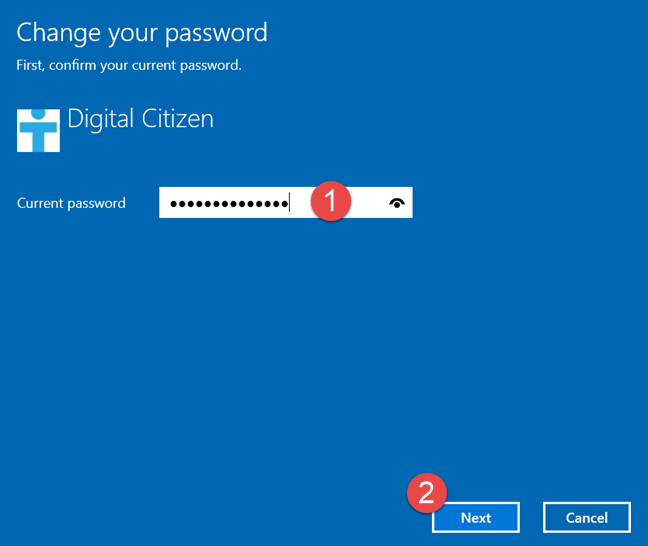 Windows 10, password utente