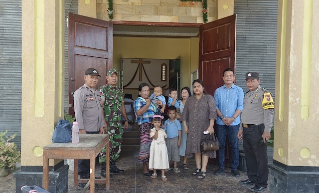 Pendekatan Religius TNI-Polri, Polsek Kotarih Dan Koramil 17/KTR Pengamanan Peringatan Hari Kenaikan Yesus Kristus