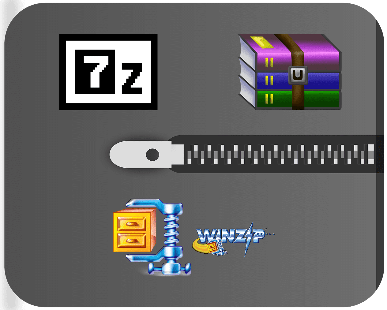 7-Zip vs WinZip vs WinRAR（最佳文件压缩工具）