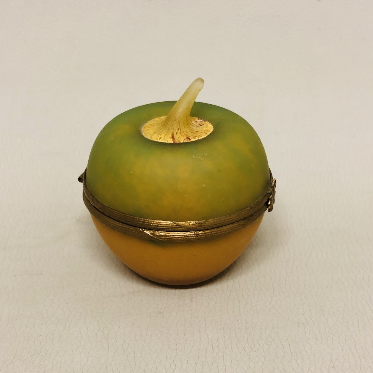 Limoges Signed Glass Apple Box