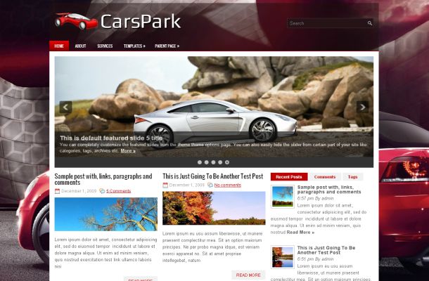 Dark Red Cars Magazine Wordpress Theme Template