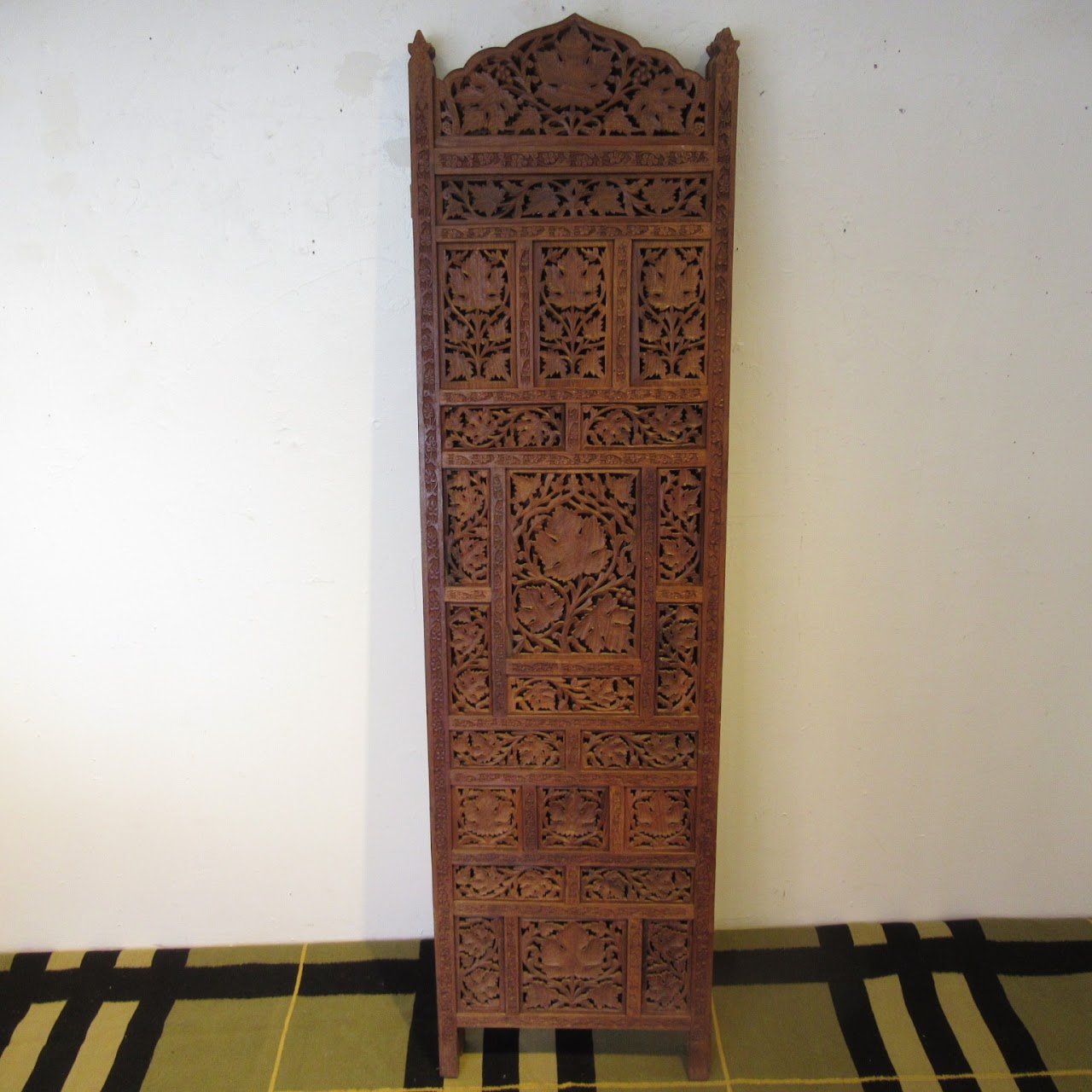 Carved Wood Floor Screen