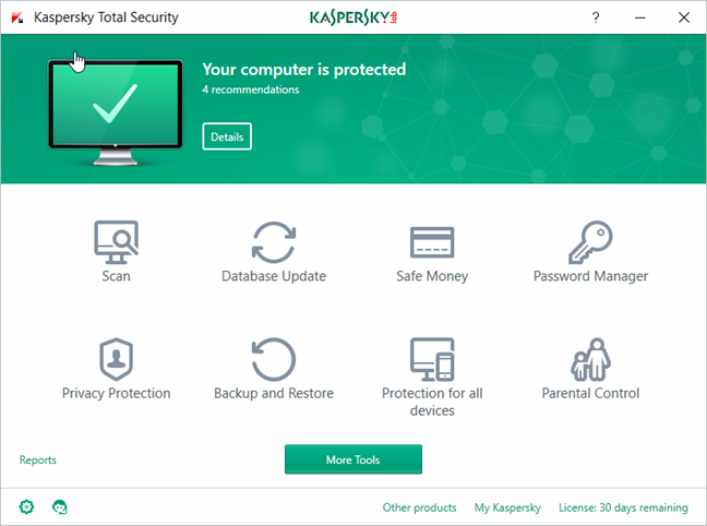 Kaspersky, Sicurezza totale, 2018, Sicurezza Internet