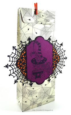 Linda Vich Creates: Halloween Round Up. Halloween gift bag created using the Gift Bag Punch Board and Spider Web Doilies.