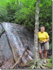 Syl at the waterfall