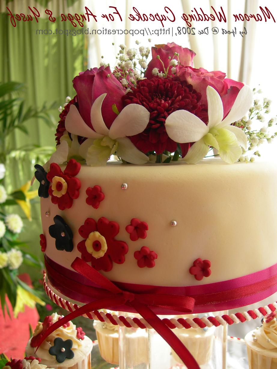 Maroon Wedding Cupcake