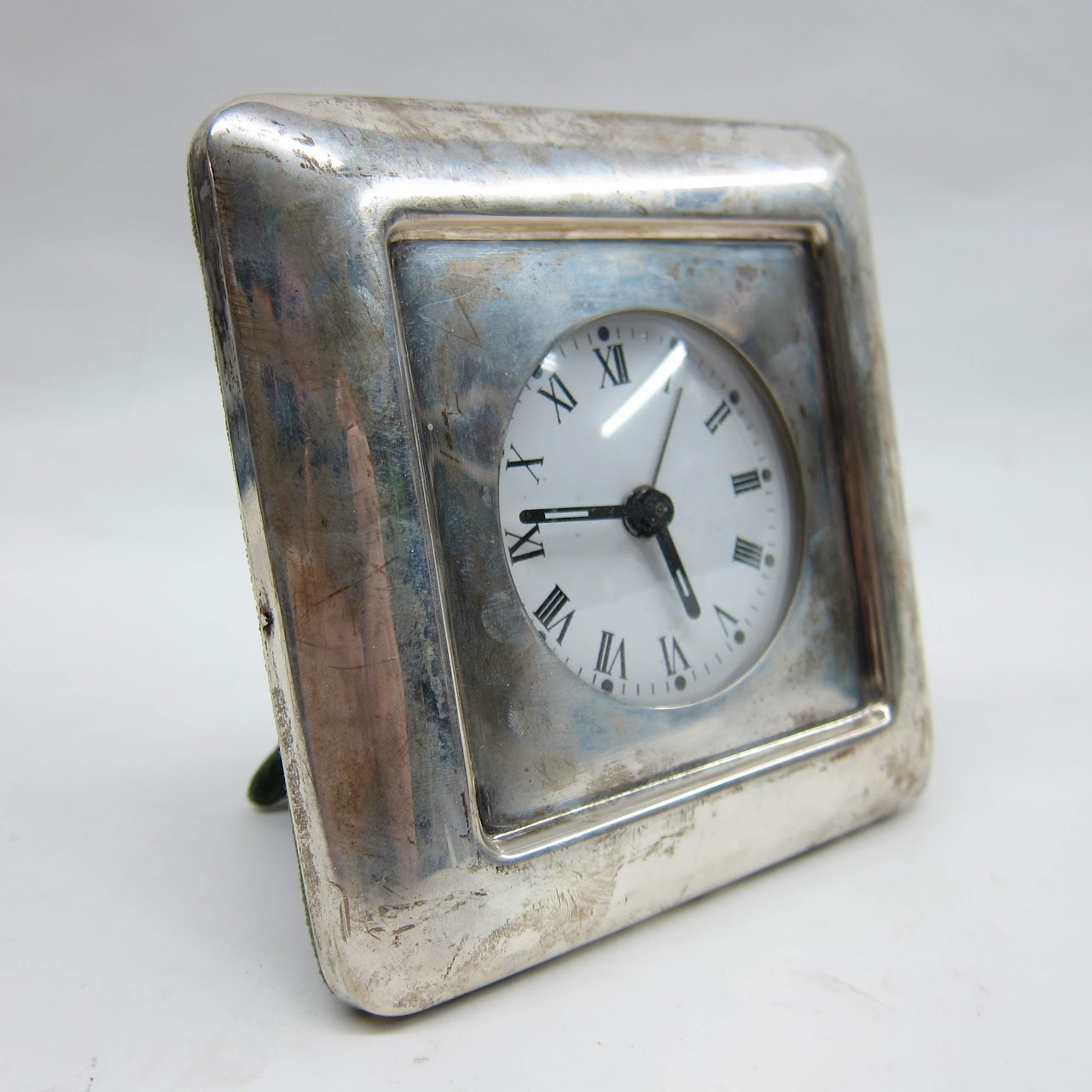 Sterling Silver Framed Desk Clock