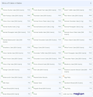 Cakes n Bakes menu 1