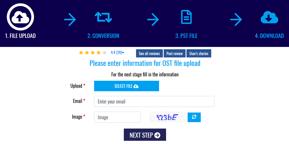 Esta herramienta permite convertir archivos OST-PST de forma remota