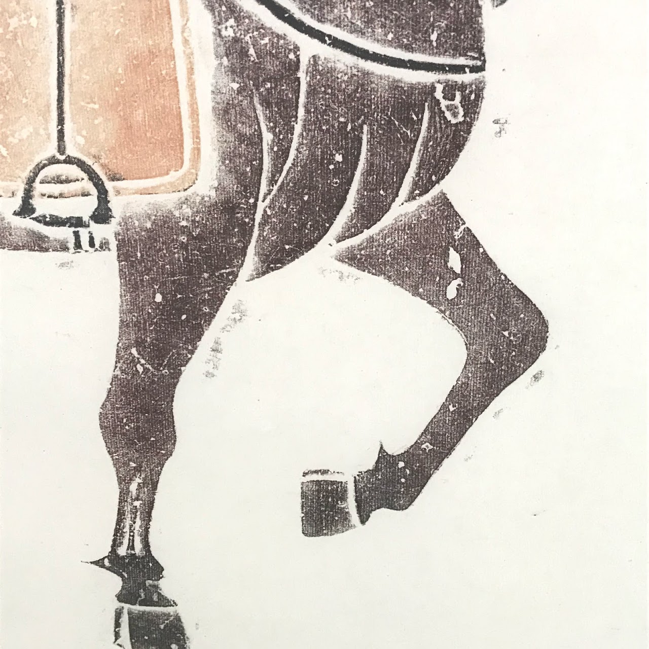 Warrior Horse Woodblock Print