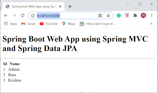 Spring Boot Web Application Example