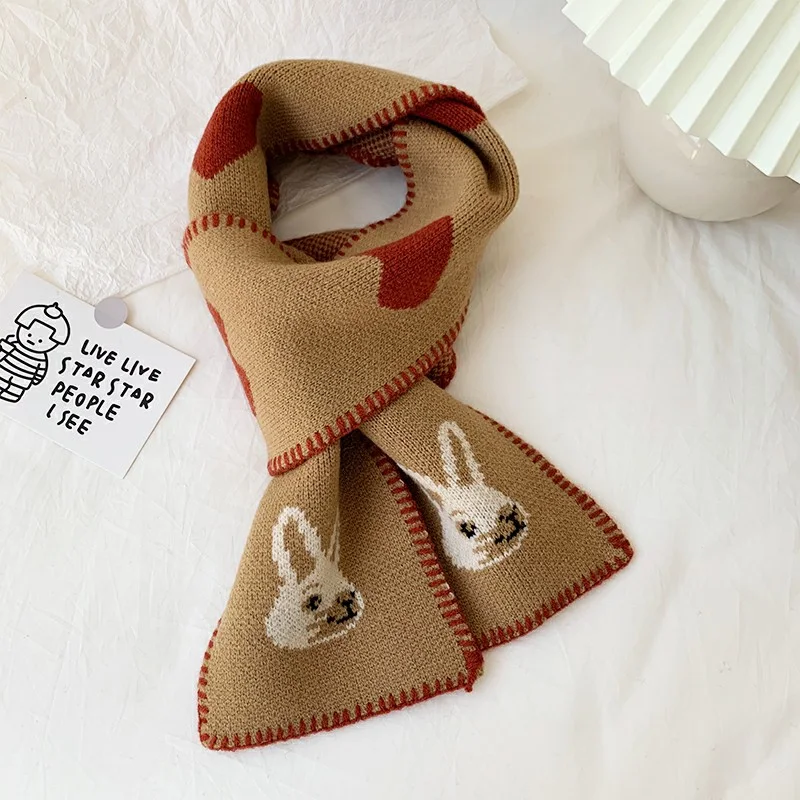Title 6, All-match Love Rabbit korte warme wollen gebrei...