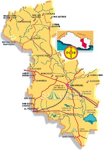 Mapa municipios de San Miguel Mapa municipios de San Miguel