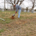 Click to Expand George works at his great-great-grandparents' graves