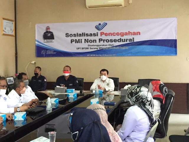 Kadisnaker Provinsi Banten Buka Sosialisasi Pencegahan PMI Non Proseduran di BP2MI Serang
