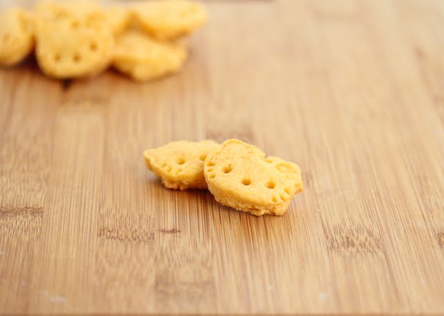 photo of two cheddar crackers