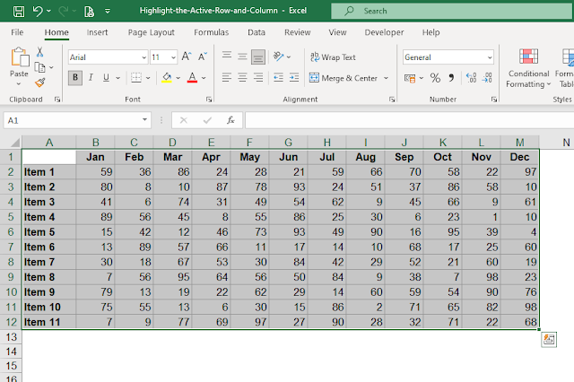 Cách tô mầu hàng và cột khi click ô được chọn - Mẹo Excel