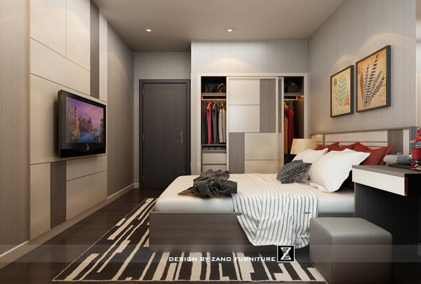 Thiết kế nội thất căn hộ chung cư số 4  W1 120m2, 3 phòng ngủ khu Central Sunrise City 23