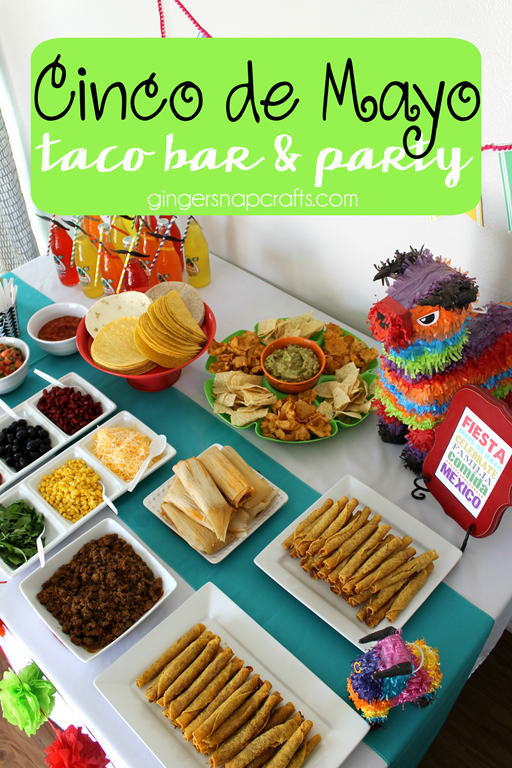 Cinco de Mayo Taco Bar & Party at GingerSnapCrafts.com #DelimexFiesta #party