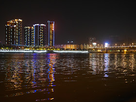 nighttime view of the Xiang River in Hengyang, China
