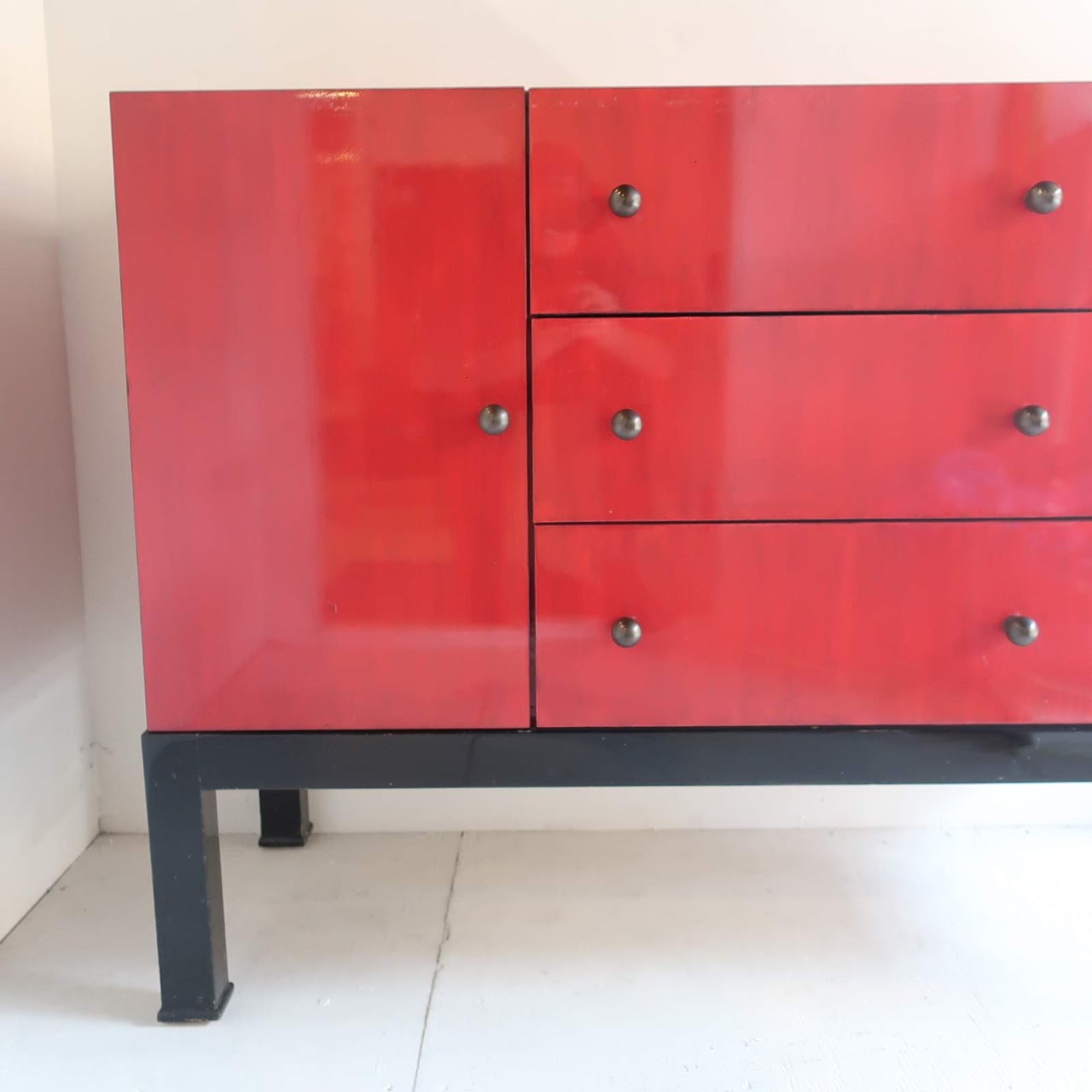 Red and Black Buffet Cabinet