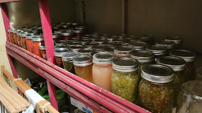 Filled canning jars