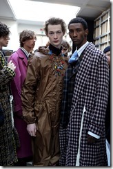 seen backstage ahead of the Marni show during Milan Men's Fashion Week Fall/Winter 2018/19 on January 13, 2018 in Milan, Italy.