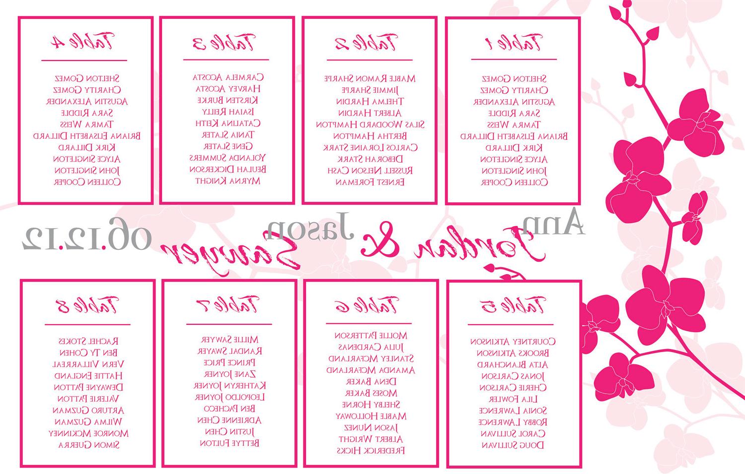 Orchids Wedding Seating Chart