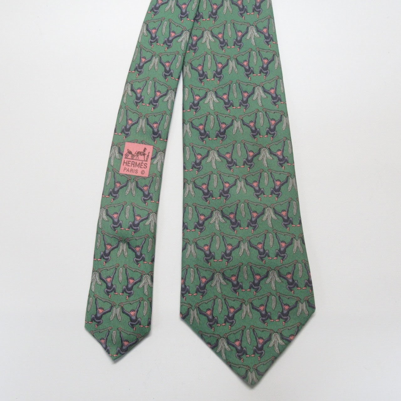 Hermès Blue and Green Tie Pair