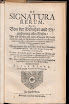 Jakob Bohme - De Signatura Rerum, Das Ist Von Der Gebuhrt und Bezeichnung Aller Wesen (1682,in German)