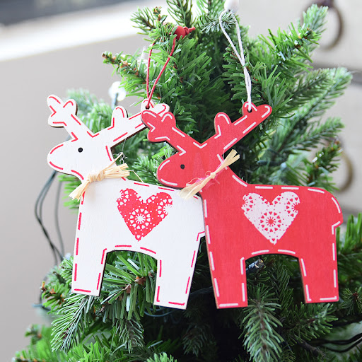 Title 13, Creative Wooden Christmas Small Pendant Reindee...