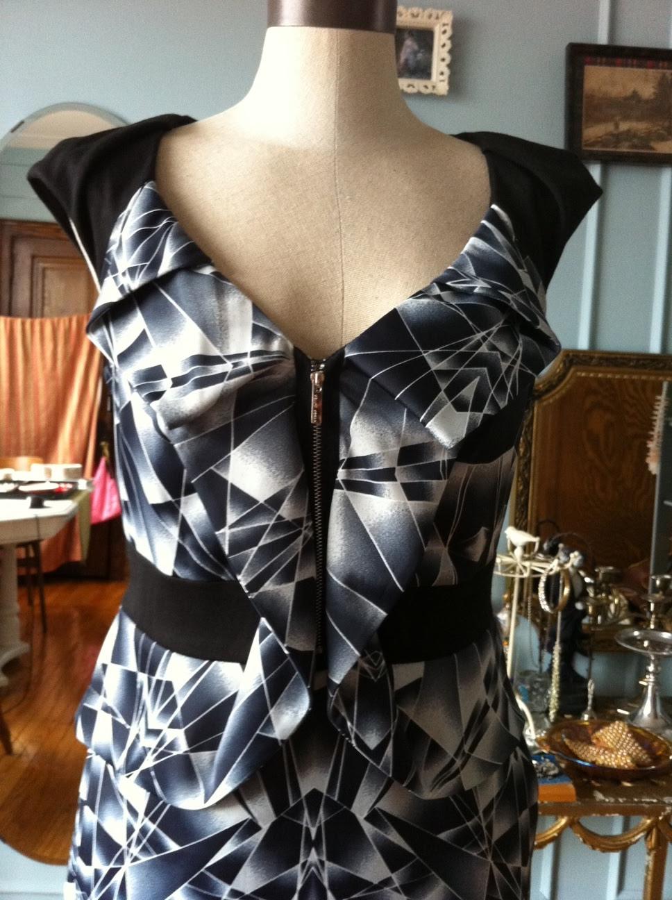 Art Deco print dress,