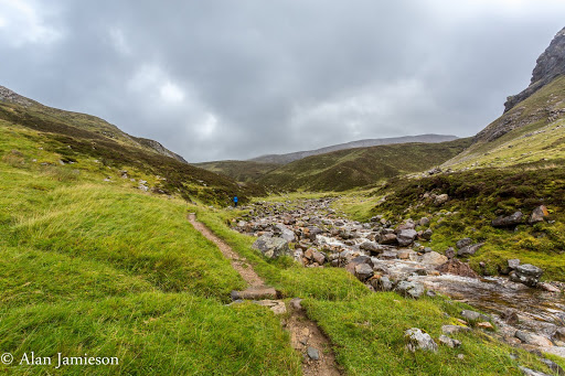 Spring Water  On the path to the bone caves, Route 500. From Exploring Scotland's North Coast 500