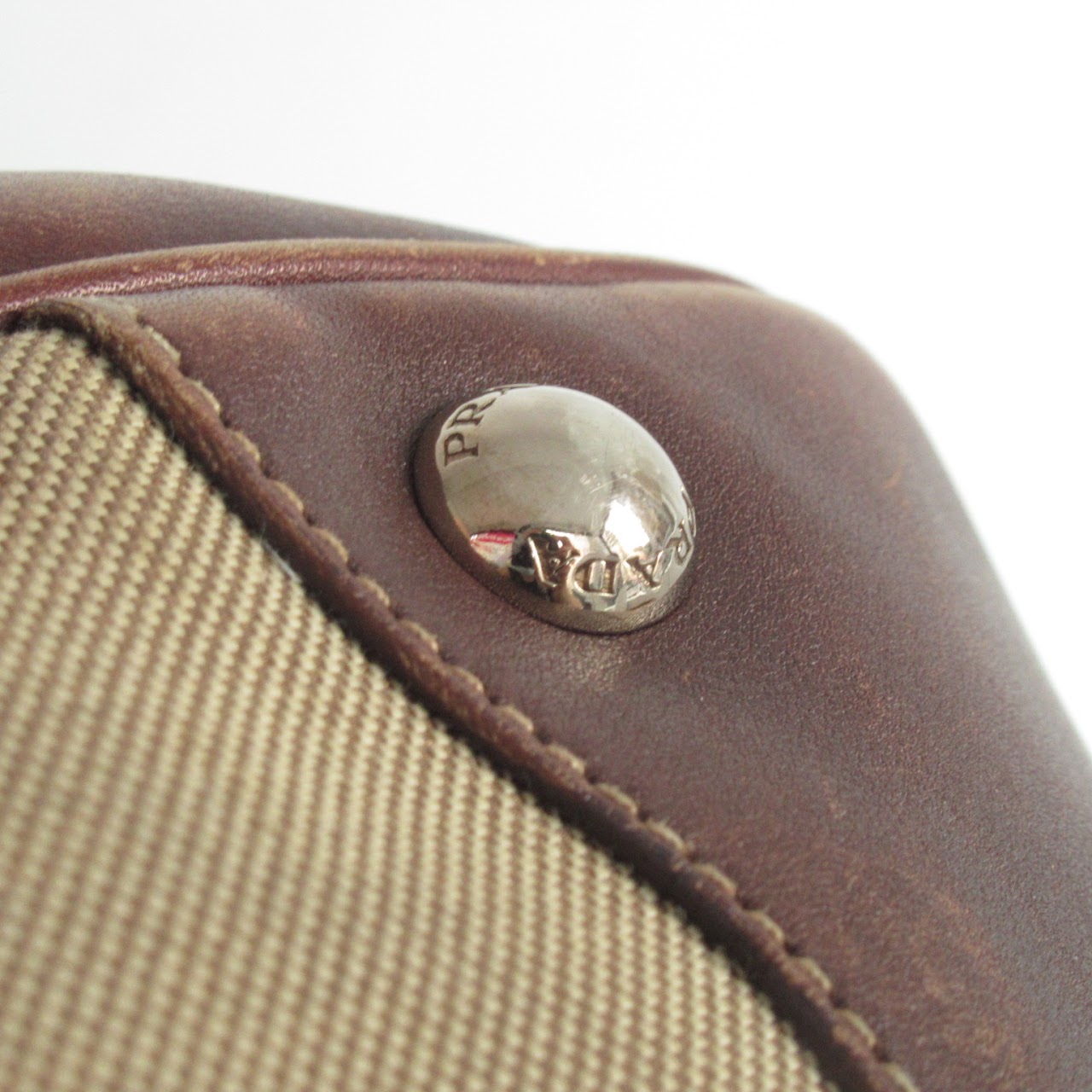 Prada Logo Canvas Shoulder Bag
