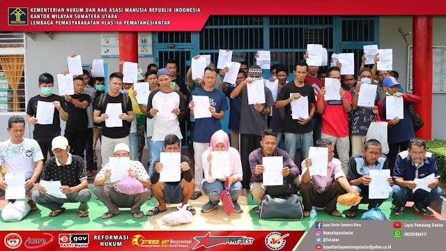 37 Warga Binaan Lapas Kelas IIA Pematangsiantar Kanwil Kemenkumham Sumut Dapatkan Hak Asimilasi Dirumah