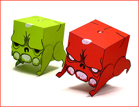 Super Crate Box Paper Toy - Skull Heads