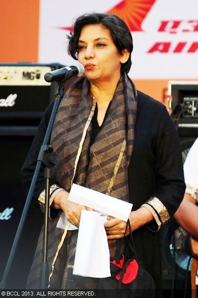 Enigmatic Shabana Azmi recites a poem at 'Kala Ghoda' Festival, held in Mumbai on February 3, 2013. 